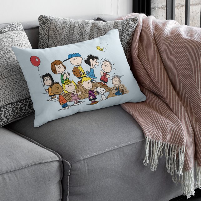 Peanuts | The Gang at the Pitcher's Mound Lumbar Cushion (Creator Uploaded)