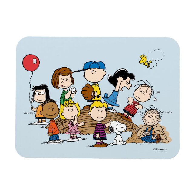 Peanuts | The Gang at the Pitcher's Mound Magnet (Horizontal)