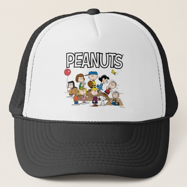Peanuts | The Gang at the Pitcher's Mound Trucker Hat (Front)