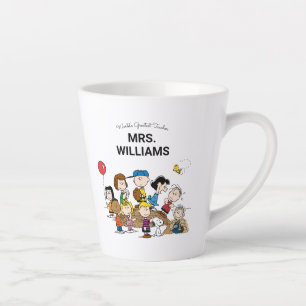 Peanuts The Gang Greatest Teacher Personalised Latte Mug