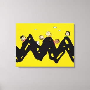 Peanuts   The Gang on the Zig Zag Canvas Print