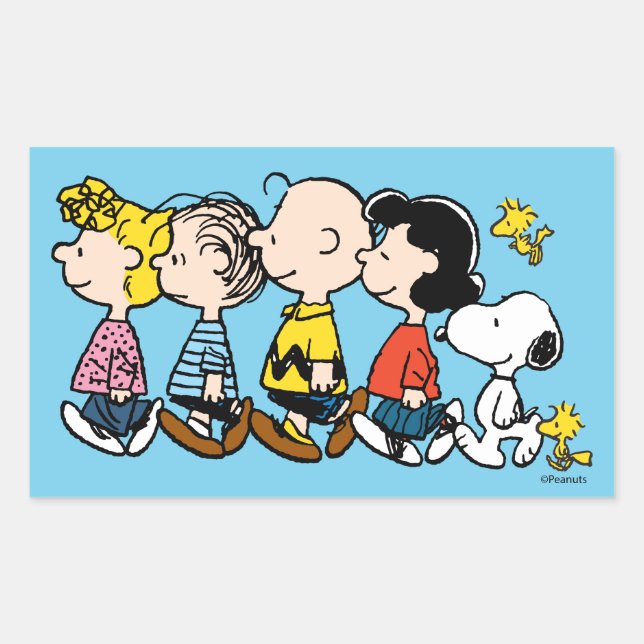 Peanuts | The Gang Rectangular Sticker (Front)
