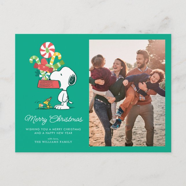 Peanuts | The More The Merrier Holiday Postcard (Front)