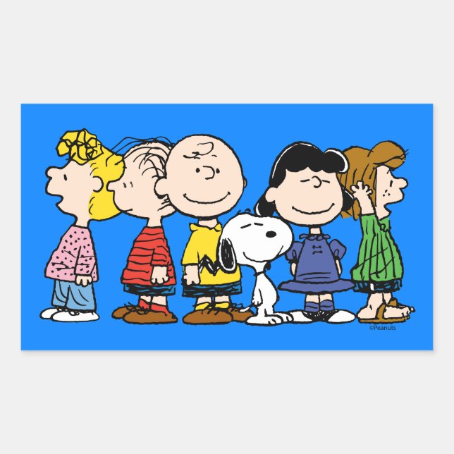 Peanuts | The Peanuts Gang Together Rectangular Sticker (Front)