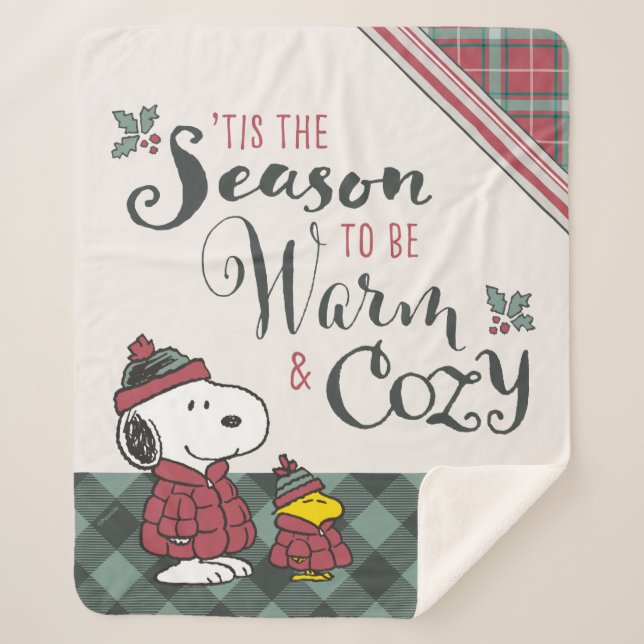 Peanuts | Tis the Season To Be Cosy Sherpa Blanket (Front)