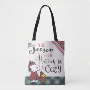 Peanuts   Tis the Season To Be Cozy Tote Bag