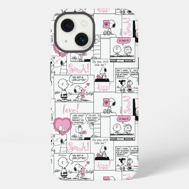 Peanuts | Valentine Heart Love Pattern iPhone Case (Back)