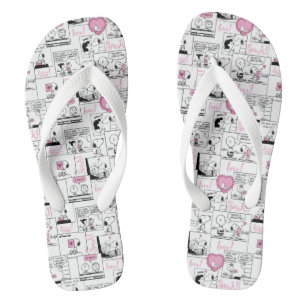 Peanuts Valentine Heart Love Pattern Jandals