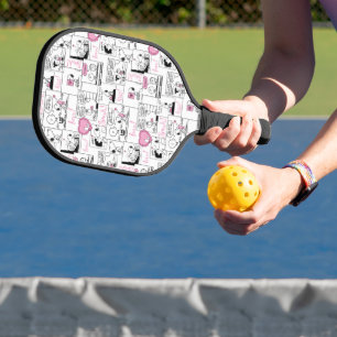 Peanuts   Valentine Heart Love Pattern Pickleball Paddle