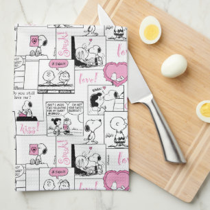 Peanuts   Valentine Heart Love Pattern Tea Towel