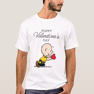 Peanuts   Valentine's Day Charlie Brown Red Heart T-Shirt