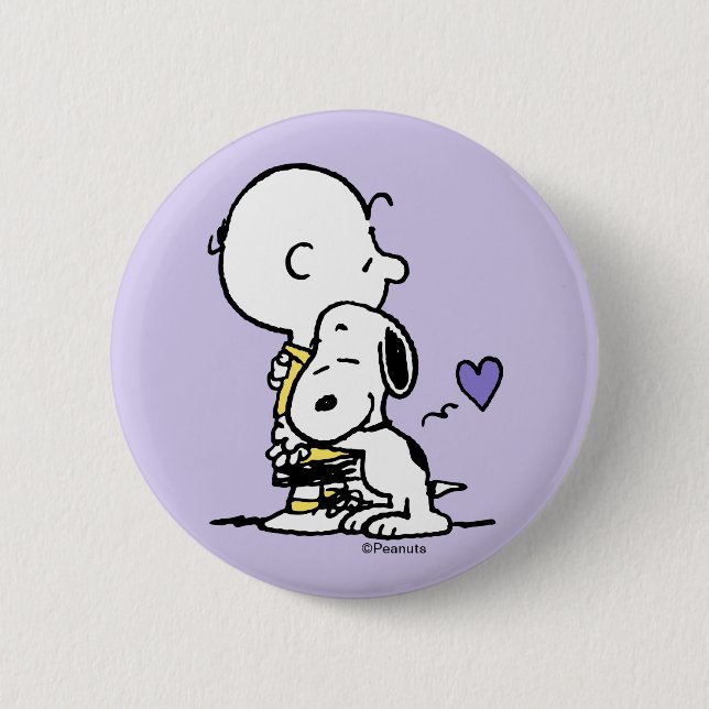 Peanuts | Valentine's Day | Charlie Brown & Snoopy 6 Cm Round Badge (Front)