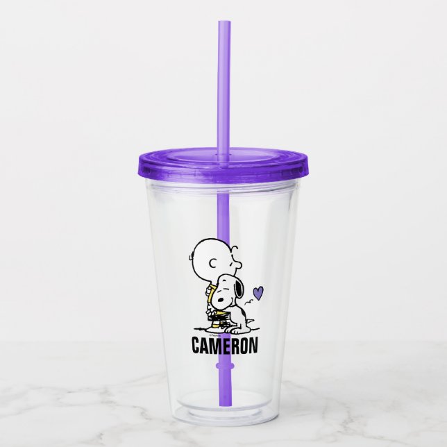 Peanuts | Valentine's Day | Charlie Brown & Snoopy Acrylic Tumbler (Front)