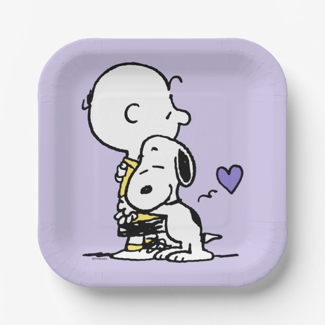 Peanuts | Valentine's Day | Charlie Brown & Snoopy Paper Plate (Front)