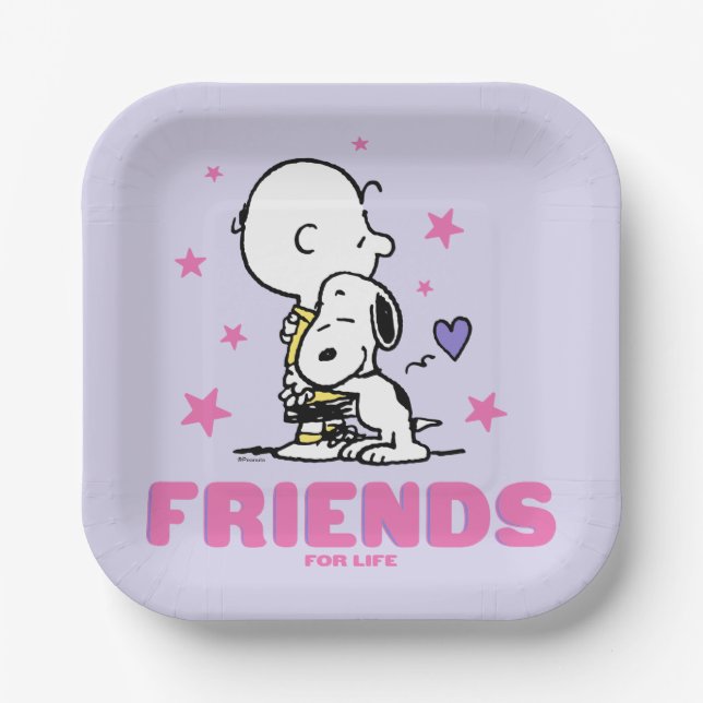 Peanuts | Valentine's Day | Friends For Life Paper Plate (Front)