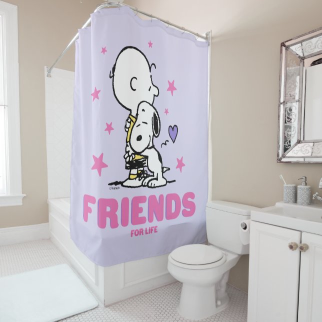 Peanuts | Valentine's Day | Friends For Life Shower Curtain (In Situ)