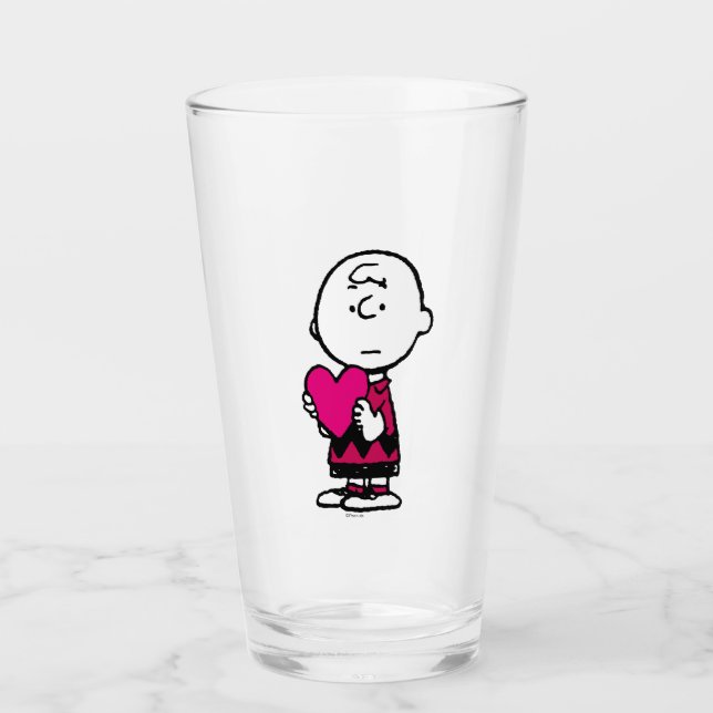 Peanuts | Valentine's Day | Heart Charlie Brown Glass (Front)