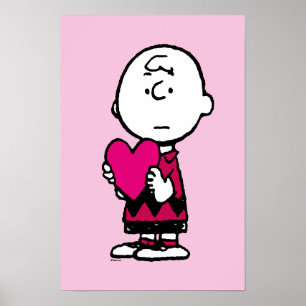 Peanuts Valentine's Day Heart Charlie Brown Poster