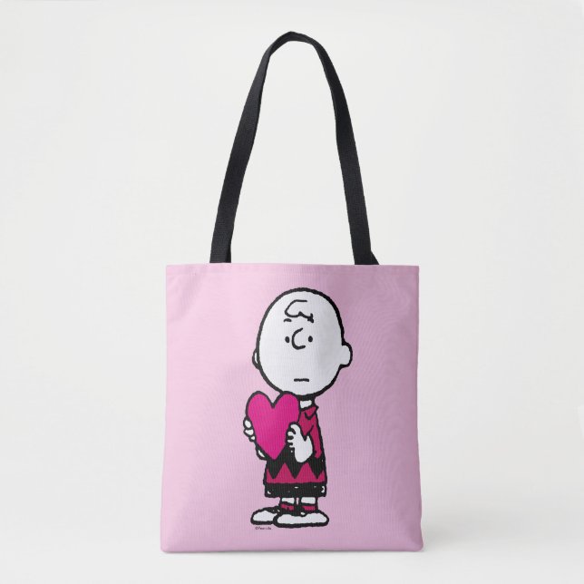 Peanuts | Valentine's Day | Heart Charlie Brown Tote Bag (Front)