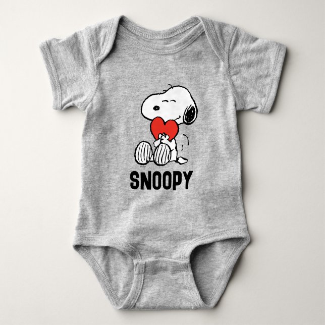 Peanuts | Valentine's Day | Snoopy Heart Hug Baby Bodysuit (Front)