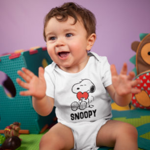 Peanuts   Valentine's Day   Snoopy Heart Hug Baby Bodysuit