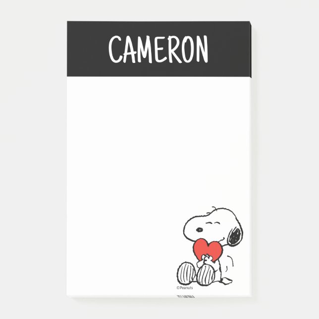 Peanuts | Valentine's Day | Snoopy Heart Hug Post-it Notes (Front)