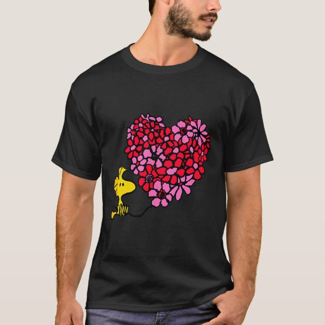 Peanuts - Valentines - Floral Heart  T-Shirt (Front)