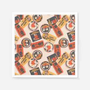 Peanuts   Vintage Button Happy Halloween Pattern Napkin