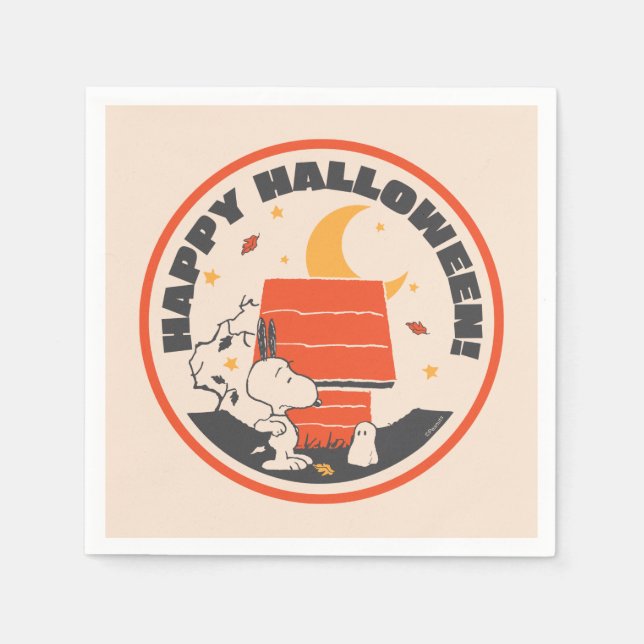 Peanuts | Vintage Snoopy Scared By Ghost Napkin (Front)