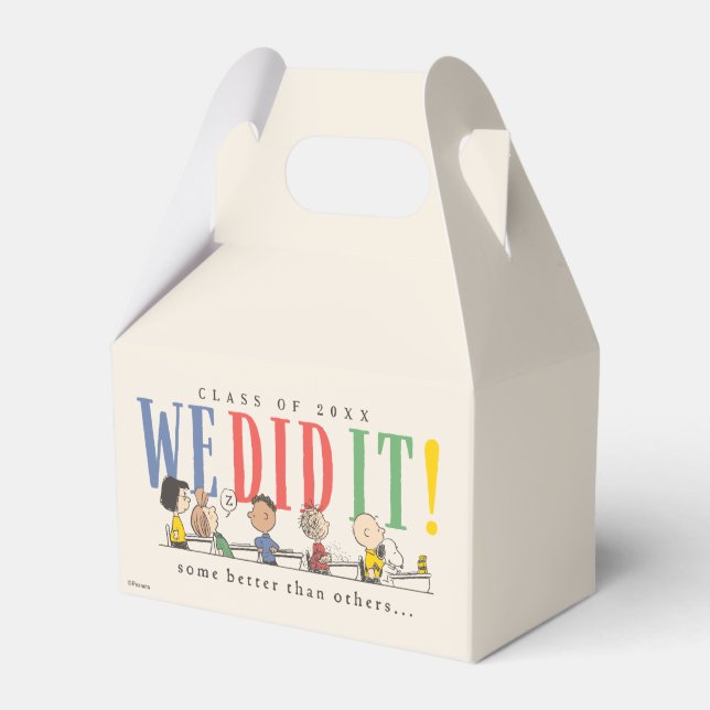 Peanuts We Did It Graduation Funny Quote Snoopy Favour Box (Front Side)