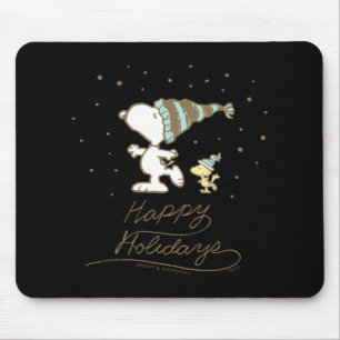 Peanuts Winter Skating T Shirt  Mouse Pad