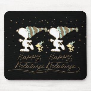 Peanuts Winter Skating T Shirt  Mouse Pad