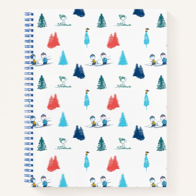 Peanuts | Winter Skiing the Slopes Pattern Notebook (Front)