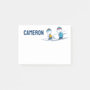 Peanuts   Winter Skiing the Slopes Pattern Post-it Notes