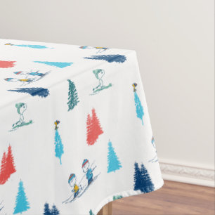 Peanuts   Winter Skiing the Slopes Pattern Tablecloth