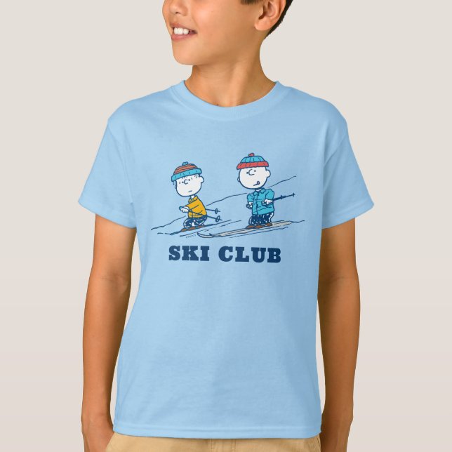 Peanuts | Winter Skiing the Slopes T-Shirt (Front)