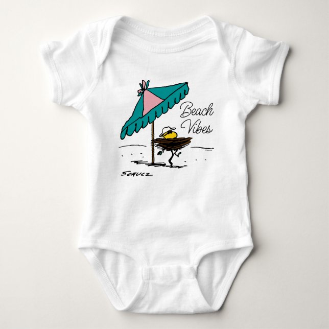 Peanuts | Woodstock at the Beach Baby Bodysuit (Front)
