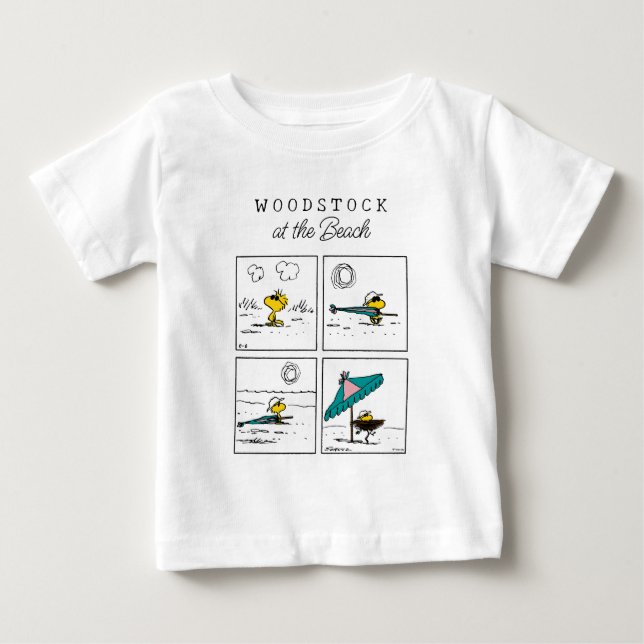 Peanuts | Woodstock at the Beach Baby T-Shirt (Front)