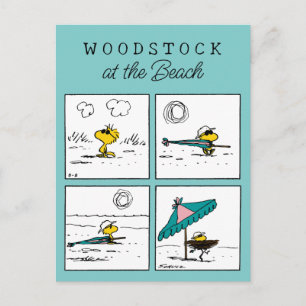 Peanuts Woodstock at the Beach Postcard