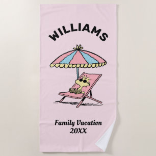 Peanuts Woodstock Beach Family Vacation Beach Towel