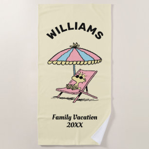 Peanuts   Woodstock Beach Family Vacation Towel