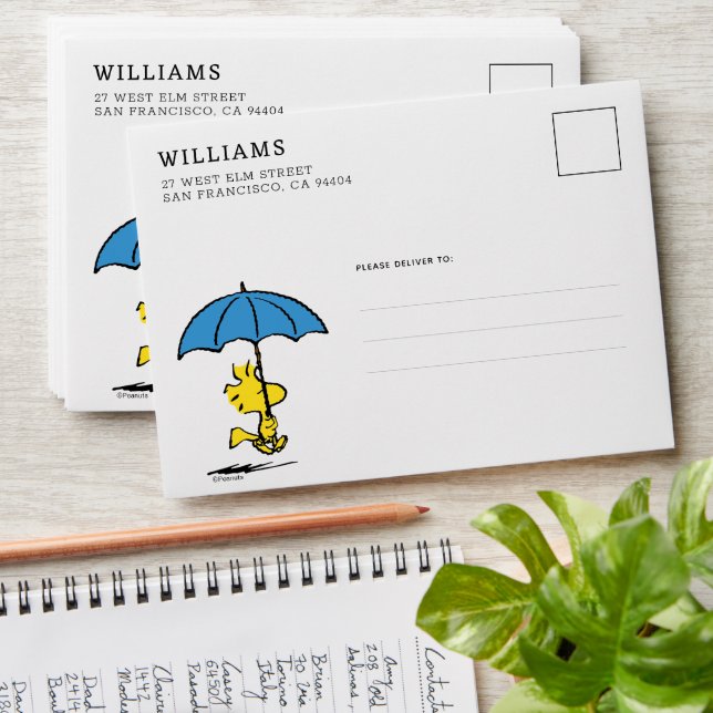 Peanuts | Woodstock Blue Umbrella Envelope (Stacked)