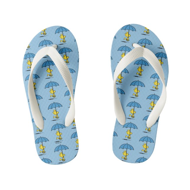 Peanuts | Woodstock Blue Umbrella Kid's Jandals (Footbed)