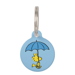 Peanuts   Woodstock Blue Umbrella Pet Tag