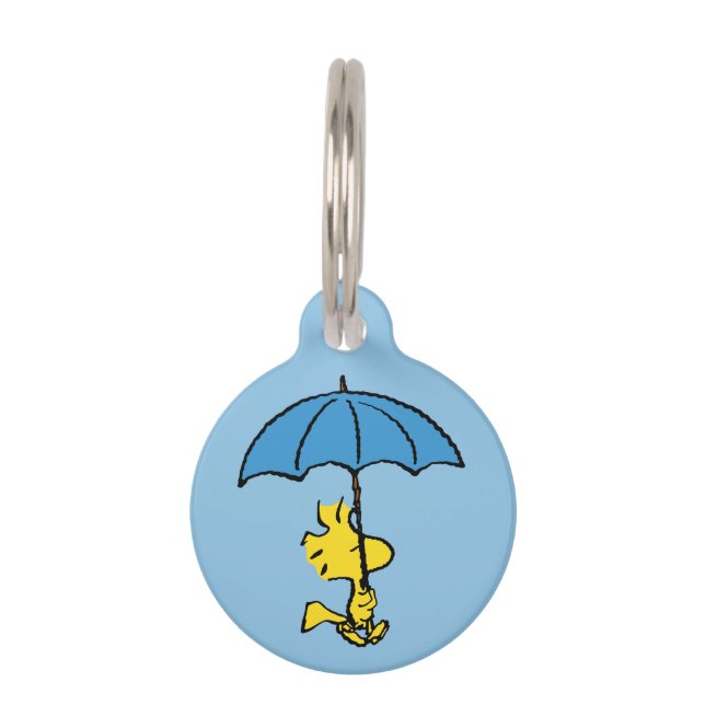 Peanuts | Woodstock Blue Umbrella Pet Tag (Front)