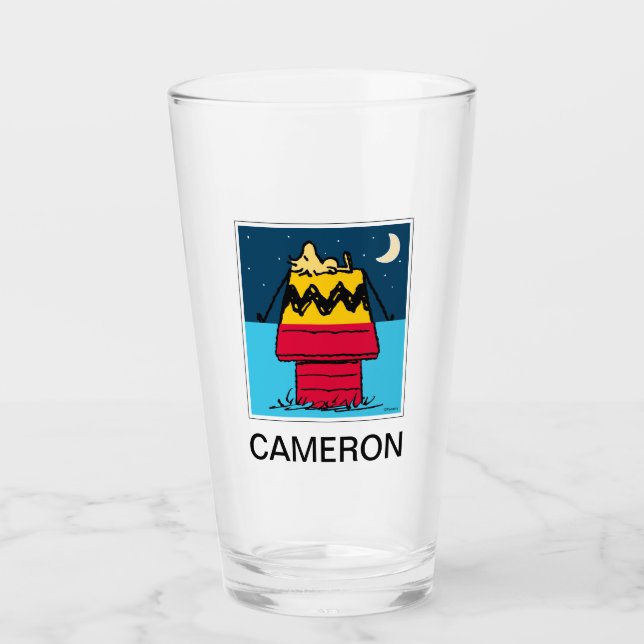 Peanuts | Woodstock Camping Half & Half Glass (Front)