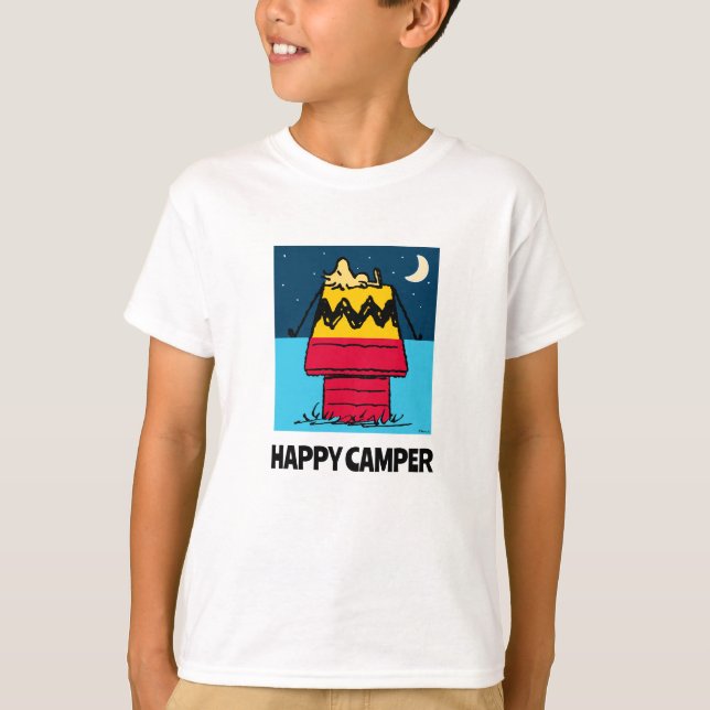Peanuts | Woodstock Camping Half & Half T-Shirt (Front)