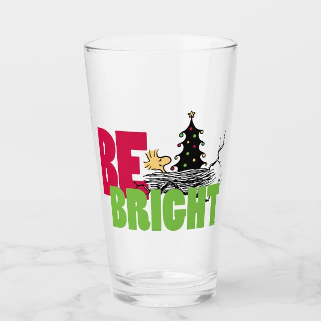 Peanuts | Woodstock Christmas Be Bright Glass (Front)