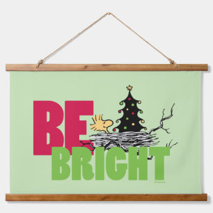 Peanuts   Woodstock Christmas Be Bright Hanging Tapestry