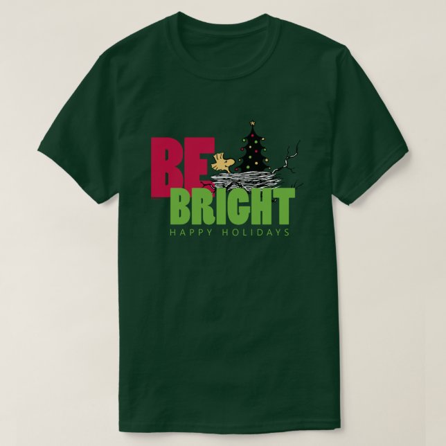 Peanuts | Woodstock Christmas Be Bright T-Shirt (Design Front)